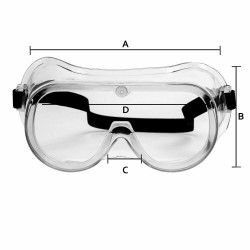 5x Safety Goggles Over Glasses Lab Work Eye Protective Eyewear Clean Lens