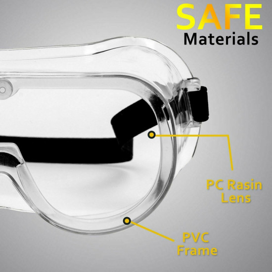 5x Safety Goggles Over Glasses Lab Work Eye Protective Eyewear Clean Lens