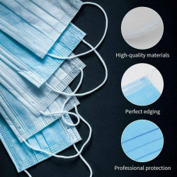 50pcs Mouth Nose Cover Three Ply Filter Fabric Face Protection
