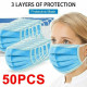 50pcs Mouth Nose Cover Three Ply Filter Fabric Face Protection