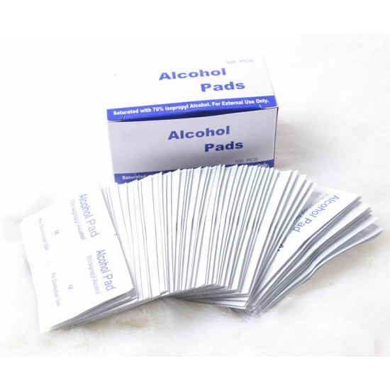 100Pcs Alcohol Prep Pads Disposable Cotton Swab Cleanser Sterile Saturated Wipes