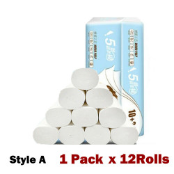 12 Rolls Paper Towels Roll Soft Skin Friendly 5 Ply Household Home Kitchen White